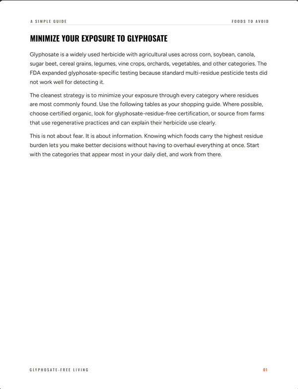 Minimize Glyphosate Exposure